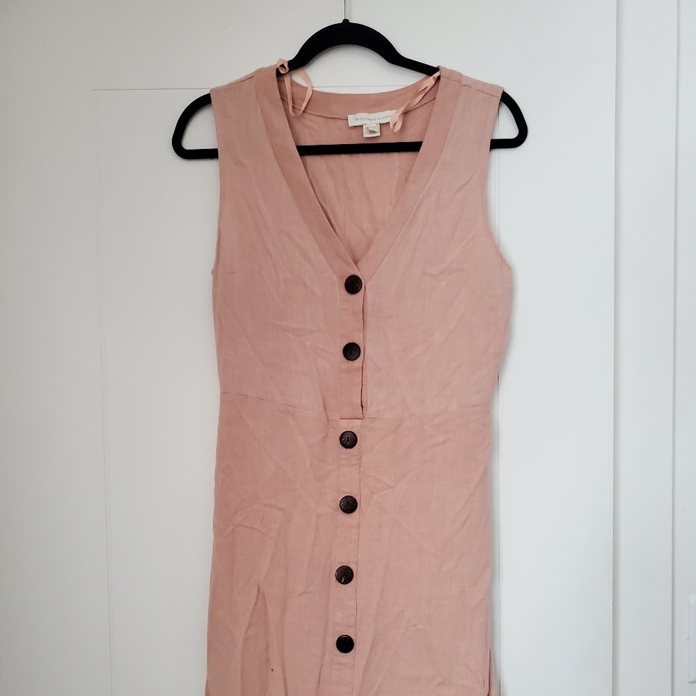 Pink Linen Dress Medium
